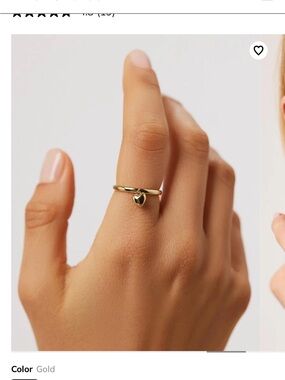 Ana Luisa Leia heart ring gold